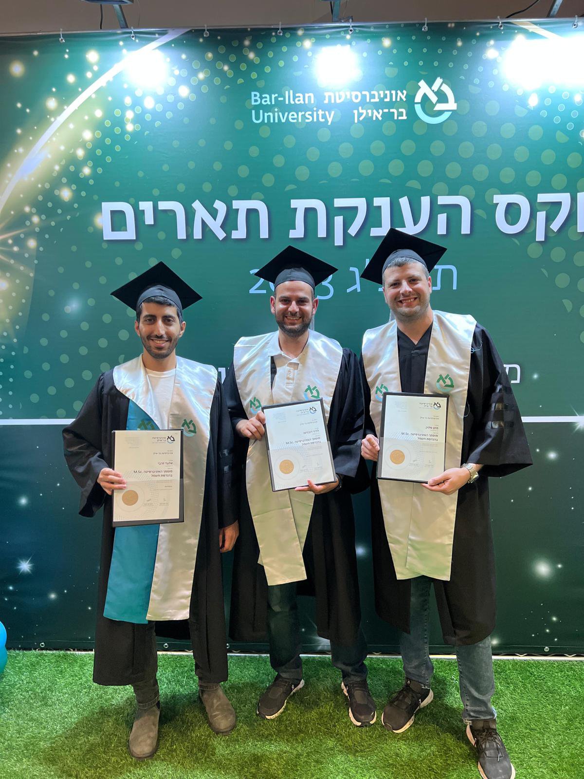 Congratulations to Matan, Leroy, and Elad, for receiving the M.Sc. diplomas!